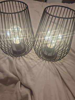 Black Wire Cage Table Lamps - Unbranded Modern Home Accent